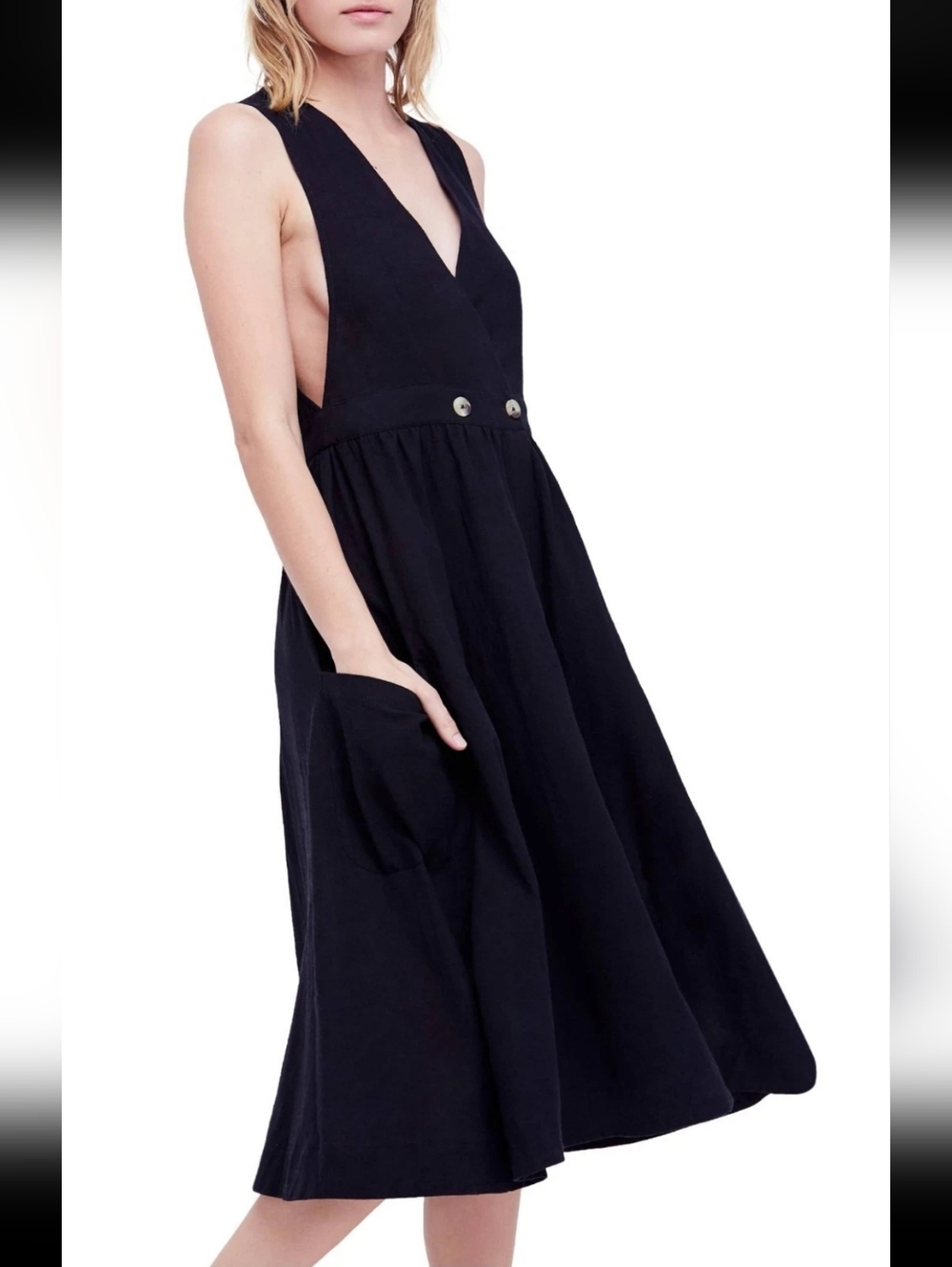 Free People Black Wrap Dress. Size XS. - Picture 2 of 9